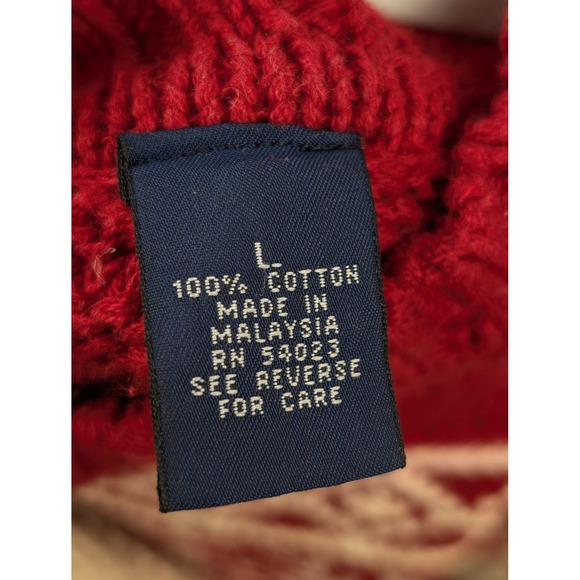 Vtg Gap 100% Cotton Nordic Fair Isle Chunky Knit Sweater L Apre Ski Cottagecore - Picture 8 of 10